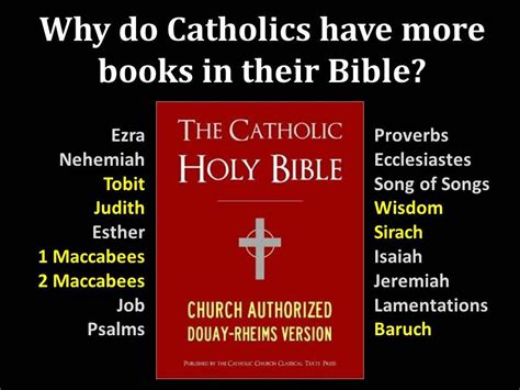 Why Do Catholics Have More Books in the Bible and Other Considerations